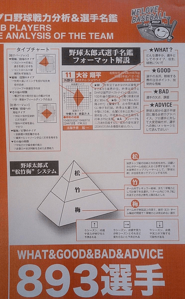 野球太郎選手名鑑フォーマット解説